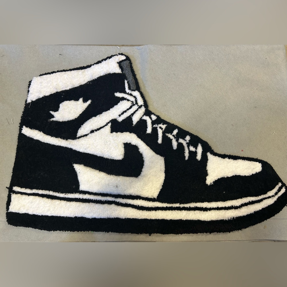 Black and White Shoe Rug